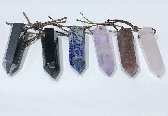 NGP9765 12*40mm-15*55mm sticks mixed gemstone pendants