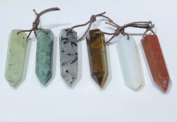 NGP9766 12*40mm-15*55mm sticks mixed gemstone pendants