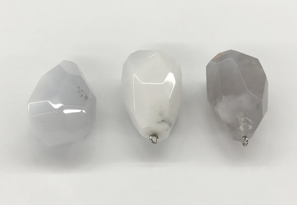 NGP9804 22*35mm - 25*40mm faceted nuggets agate pendants
