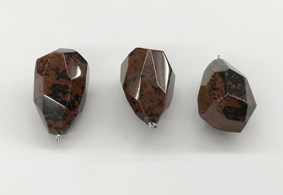 NGP9825 22*35mm - 25*40mm faceted nuggets mahogany obsidian pendants
