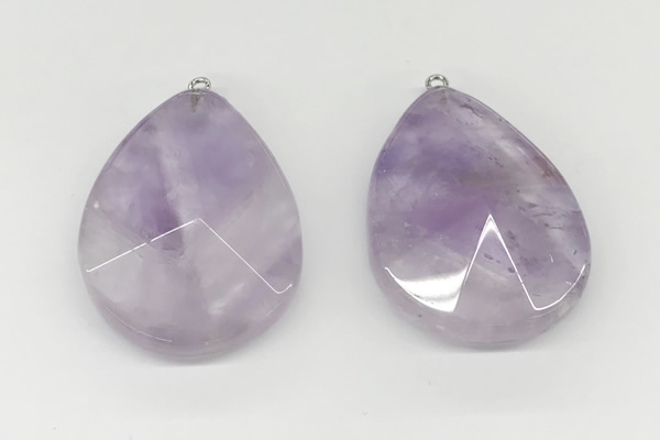 NGP9832 32*42mm - 35*45mm faceted nuggets lavender amethyst pendants