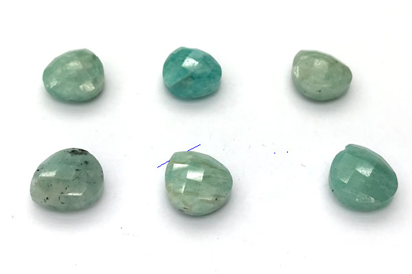 NGP9861 13*14mm faceted flat teardrop amazonite pendant