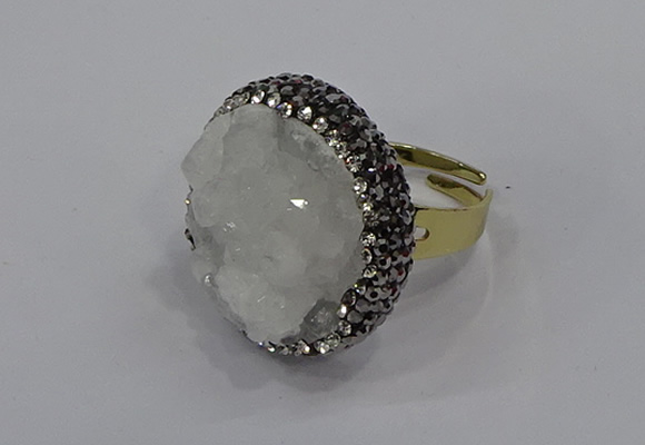 NGR1000 26mm - 28mm coin druzy quartz rings wholesale