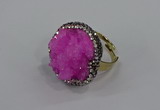 NGR1003 26mm - 28mm coin druzy quartz rings wholesale