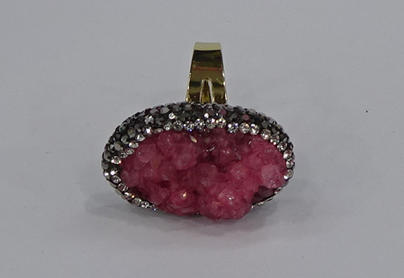 NGR1013 20*25mm - 22*30mm oval druzy quartz rings wholesale