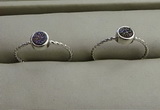 NGR1028 4mm coin plated druzy agate rings wholesale