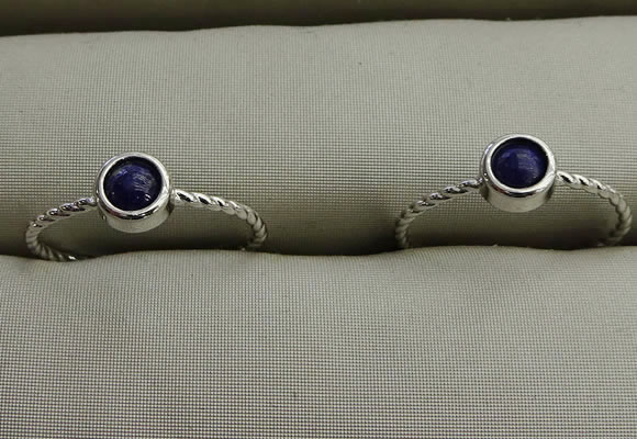 NGR1047 4mm coin lapis lazuli gemstone rings wholesale