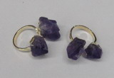 NGR106 13*18mm - 15*20mm faceted nuggets amethyst gemstone rings