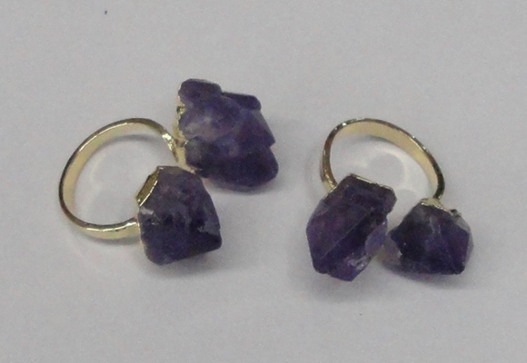 NGR106 13*18mm - 15*20mm faceted nuggets amethyst gemstone rings