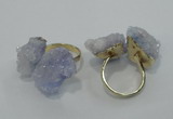 NGR11 15*20mm - 20*25mm nuggets plated druzy quartz rings
