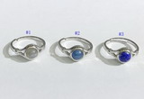 NGR1130 14*17mm flat round mixed gemstone rings wholesale