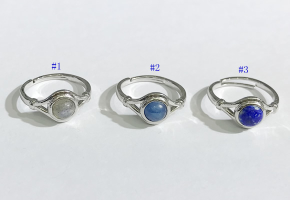 NGR1130 14*17mm flat round mixed gemstone rings wholesale