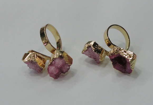 NGR188 8*10mm - 12*14mm freeform druzy agate gemstone rings