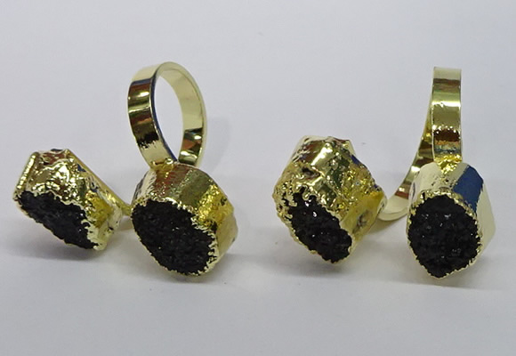 NGR192 10*14mm - 15*20mm oval druzy agate gemstone rings