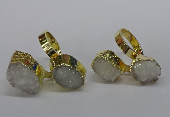 NGR193 10*14mm - 15*20mm oval druzy agate gemstone rings