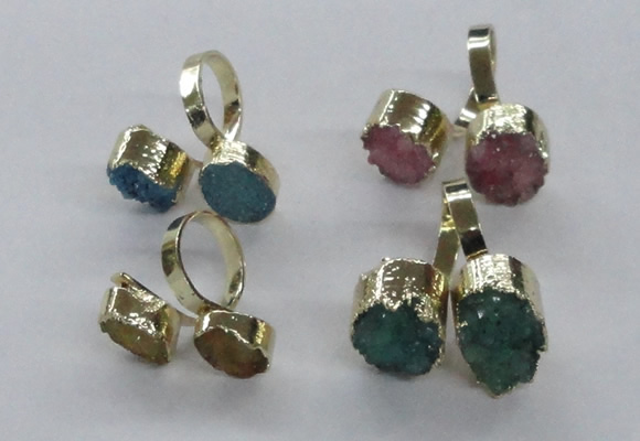 NGR199 10*14mm - 15*20mm oval druzy agate gemstone rings