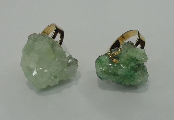 NGR20 18*25mm - 25*30mm nuggets plated druzy quartz rings