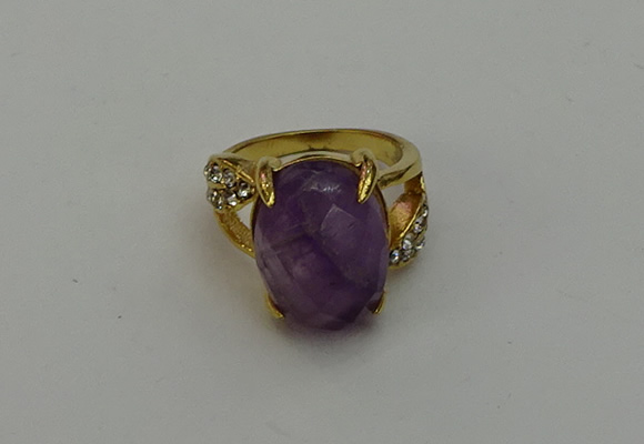 NGR2002 10*15mm faceted oval amethyst gemstone rings wholesale