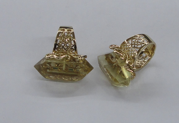 NGR201 15*25mm - 16*30mm faceted nuggets lemon quartz rings