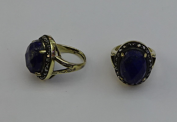 NGR2112 10*15mm faceted oval lapis lazuli gemstone rings wholesale