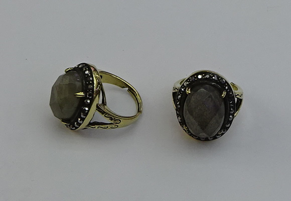 NGR2115 10*15mm faceted oval labradorite gemstone rings wholesale