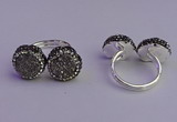 NGR2172 12mm - 14mm coin plated druzy agate rings wholesale