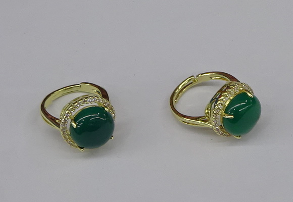 NGR226 12mm flat round agate gemstone rings wholesale
