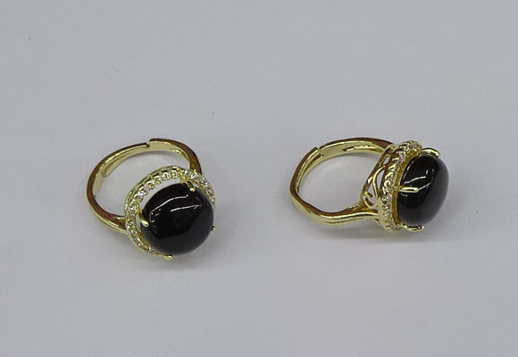 NGR228 12mm flat round agate gemstone rings wholesale