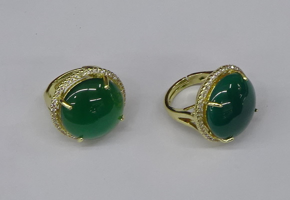 NGR236 20mm flat round agate gemstone rings wholesale