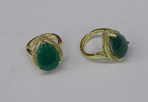 NGR256 13*18mm teardrop agate gemstone rings wholesale