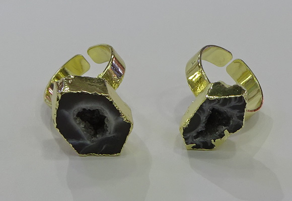 NGR369 10*15mm - 13*18mm freeform druzy agate gemstone rings