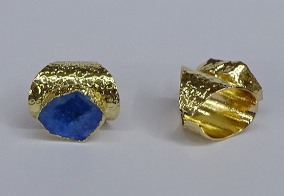 NGR378 15*20mm - 20*25mm freeform druzy agate rings wholesale