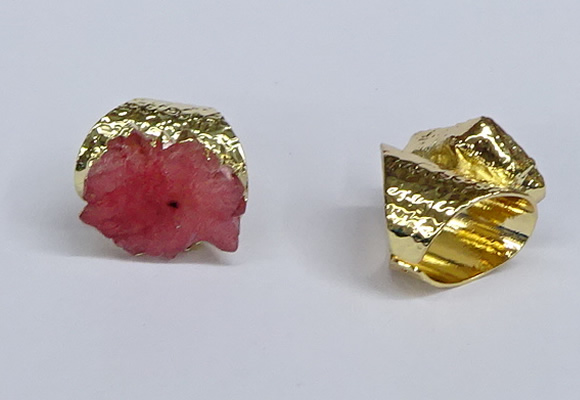 NGR386 18*25mm - 22*28mm freeform druzy agate gemstone rings