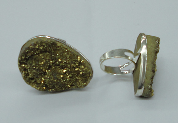 NGR62 25*30mm - 30*40mm freeform plated druzy agate rings