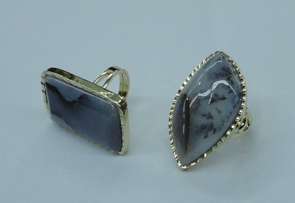 NGR70 18*25mm - 22*30mm freeform agate gemstone rings wholesale