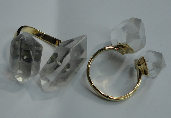 NGR76 15*20mm - 18*25mm faceted nuggets white crystal rings