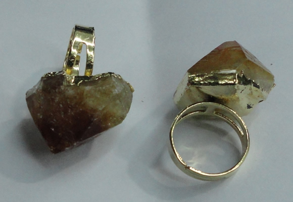 NGR80 15*20mm - 20*30mm faceted nuggets citrine gemstone rings
