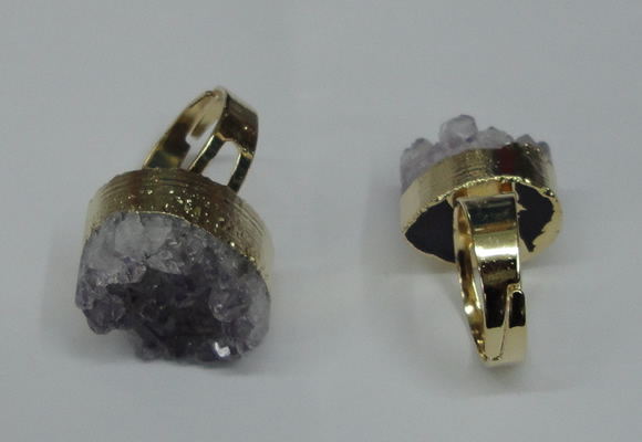 NGR86 15*20mm - 20*25mm freeform druzy amethyst gemstone rings