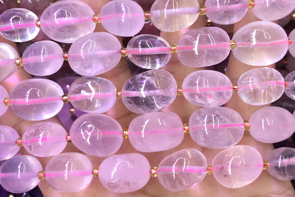 NUGG153 15 inches 10*12mm - 13*18mm nuggets rose quartz beads