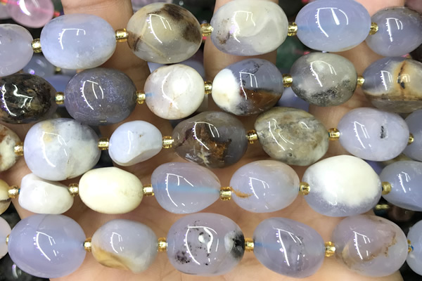 NUGG154 15 inches 10*12mm - 13*18mm nuggets blue chalcedony beads