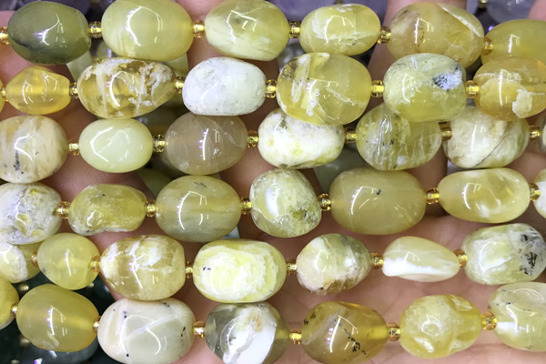NUGG162 15 inches 10*12mm - 13*18mm nuggets yellow opal beads