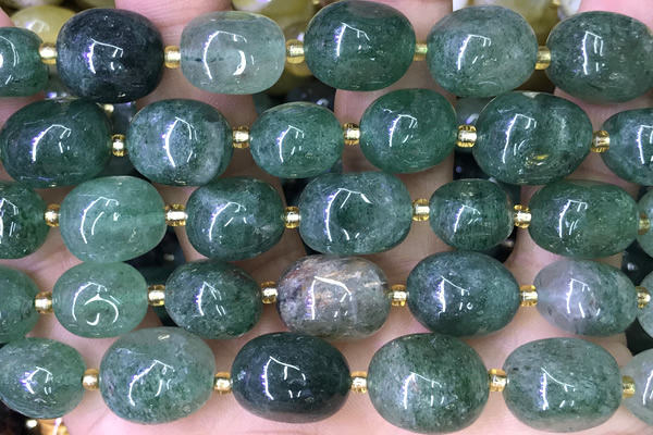 NUGG170 15 inches 10*12mm - 13*18mm nuggets green strawberry quartz beads