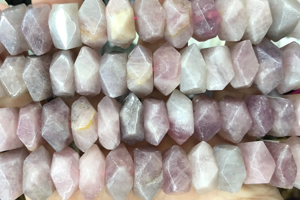 NUGG82 15 inches 13mm - 15mm faceted nuggets rose quartz gemstone beads