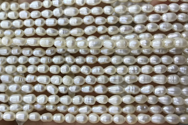 PEAR05 14 inches 3mm – 4mm white freshwater pearl beads