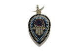 Pend121 20*27mm copper pendant pave zirconia gold plated