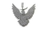 Pend123 40mm copper eagle pendant pave zirconia silver plated