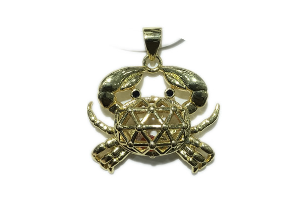 Pend138 20*25mm copper crab pendant gold plated