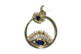 Pend170 17mm copper pendant pave zirconia gold plated
