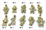 Pend241 10*16mm ~ 15*20mm copper bear pendant pave zirconia gold plated