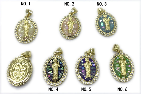 Pend269 16*20mm copper oval pendant pave abalone shell zirconia gold plated